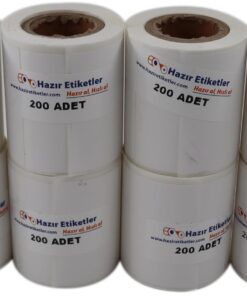 etiketler , hazır al hızlı al PP Termal Etiket 50mm X 30mm Ruloda 200 li 8 Rulo Toplam 1600 Adet Phomemo M110 ile Uyumlu