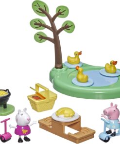 Pig Peppa'nın Maceraları Pikniği, Peppa Oyun Seti, 2 Figürlü ve 8 Aksesuarlı Okul Öncesi Oyuncak, 3 Yaş ve Üstü Çocuklar İçin