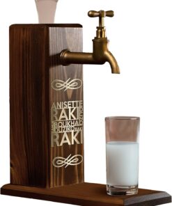 Gift Özel Rakı Baskılı Musluklu Doğal Ahşap İçki Standı, İçki Çeşmesi, Doğum Günü Hediyesi, Ev Hediyesi, İçecek Dispenseri