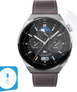 Huawei Watch GT3 Pro 46mm için 2'li Paket (2 Adet) Kolay Kurulum Otomatik Hizalama Aparatlı Şeffaf 9H Sertliğinde Gerçek Temperli Cam Ekran Koruyucu