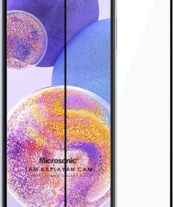 Samsung Galaxy A23 Tam Kaplayan Temperli Cam Ekran Koruyucu Siyah [Galaxy A23 ile Uyumlu Ekran Koruyucu]