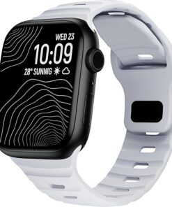 Apple Watch 45mm, 44mm, 42mm Serileri ile Uyumlu Yumuşak Silikon Spor Kordon – Su Geçirmez, Konforlu ve Şık – Spor, Günlük, Fitness & Egzersiz İçin, Dayanıklı Saat Kayışı