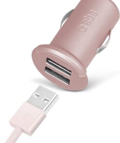 5513 2 Mini Girişli Usb Araç Şarj Cihazı, Pembe