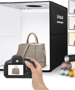 Taşınabilir Fotoğraf Stüdyosu Işık Kutusu PULUZ 40 x 40 Profesyonel Kısılabilir Çekim Çadırı Kiti 144 LED Işık ve 6 Çeşit Çift Taraflı Renk Arka Planları Ürün Fotoğrafçılığı