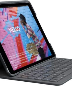 Slim Folio Klavyeli iPad Kılıfı, iOS Kısayol Tuşları, iPad 10.2 inç 7. 8. ve 9. Nesil ile Uyumlu, Gri