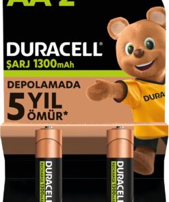 Şarj Edilebilir Pil AA Kalem (2'li Paket), 1300 mAh NiMH, 2000 Sarj Döngüsü, Önceden Sarj Edilmiştir