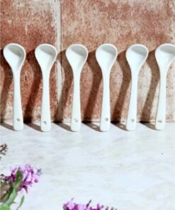 Kitchen Porselen 6'lı Beyaz Kaşık 13 Cm Beyaz