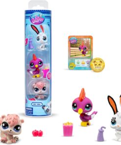 Pet Shop Bandai Park Pets BF00598 seti, 3 evcil hayvan, aksesuar, koleksiyon kartı ve sanal kod, 7. nesil, evcil hayvanlar #99, #100, #101, 4 yaşından büyük çocuklar +