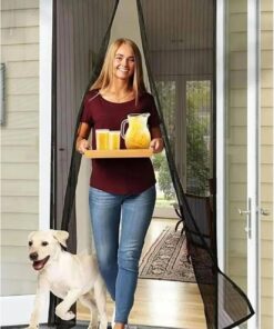 Kapı Sinekliği – Balkon ve Bahçe Kapısı için Sinek ve Böcek Önleyici Tül Perde, Siyah