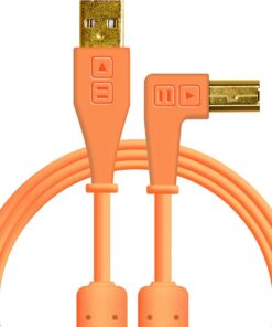 TechTools Chroma Cables USB-A to B - 1.5mt | Right Angled Neon Orange