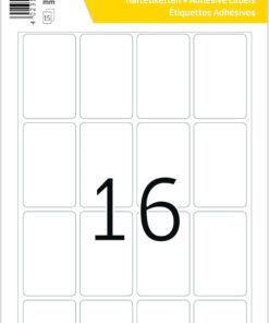 2208 Çok Amaçlı Etiketler, 240 Adet, 25 x 40 mm, Yaprak Başına 16, Kendinden Yapışkanlı, Etiketlemek için Ev Etiketleri, Mat, Çıkartma, Beyaz