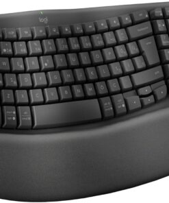 Wave Keys Kablosuz Dolgulu Avuç İçi Destekli Ergonomik Klavye, Konforlu Doğal Yazma, Easy-Switch, Bluetooth, Logi Bolt Alıcı, Çoklu İşletim Sistemleri, Windows/Mac için, Türkçe Q, Siyah
