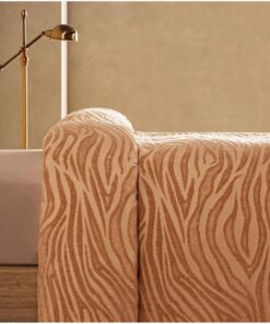 Claire Pıke Yatak Ortusu Safarı Kadıfe Cıft Kısılık Camel