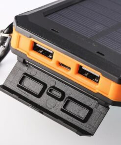 10000 Mah Güneş Enerjili Powerbank Çift USB LED Işıklı Şarj Göstergeli Taşınabilir Şarj Cihazı Y50 (Turuncu)