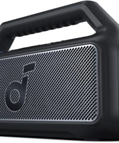 by Anker Boom 2 Bluetooth Hoparlör, 24 Saat Çalışma Süresi, 80W, RGB, 2.1 Stereo, IPX7, BassUp 2.0, Özelleştirilebilir EQ, Siyah