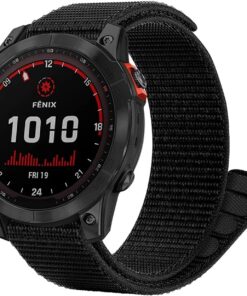 Garmin Forerunner 965 için Kordon UltraFit Hasırlı Woven Siyah [Forerunner 965 ile Uyumlu Kordon - Siyah]