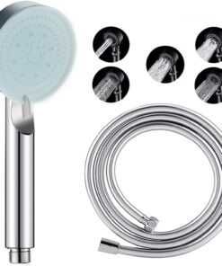5F Masaj Etkili Duş Başlığı Seti / 5 Fonksiyonlu El Duşu ve 150 cm PVC Banyo Duş hortumu