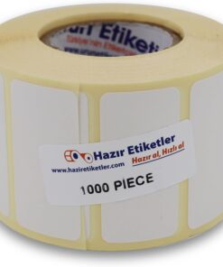 etiketler , hazır al hızlı al Eko Termal Etiket 50mm x 25mm Ruloda 1000 Adet 40mm Kuka Çapında Direk Termal Transfer Etiketi