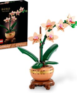 Botanicals Mini Orkide 10343 – Açık Renkli Terakota Saksı ve Ahşap Efektli Kaide İçeren Yetişkin Kadın ve Erkekler için Dekoratif Çiçek Yapım Seti, Ev ve Ofis Dekorasyonu Hediye Fikri (274 Parça)