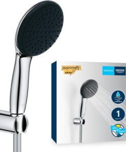 Vitalio Start 110 El Duşu Seti, 110mm Yuvarlak 1 Akışlı (Yağmur) El Duşu, Duş Başlığı Tutucu, 1750mm Duş Hortumu, Krom, 27944001