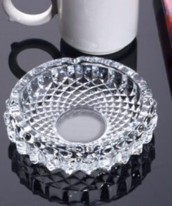 Cam Kristal Lüks Küllük - Kül Tablası - Yuvarlak Kül Tabağı 12 * 12 * 2,5 cm 04