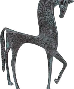 Toscano SP806 Yunan Demir İşi Spartalı At Heykeli, verdigris