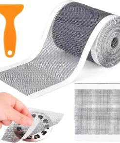 Çok Amaçlı Gider Süzgeci ve Sineklik Tamir Kiti Saç süzgeci duş 12CM x 4M gider saç tutucu tek kullanımlık duş gideri fileli gider süzgeci plastik spatula