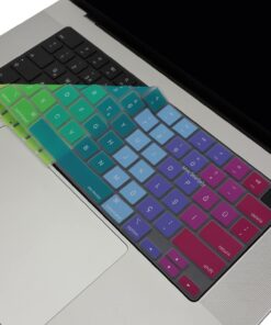 Macbook Air Pro M1-M2-M3 Klavye Koruyucu (US to TR) TouchID'li A2681 A3113 A2941 A3114 A2442 A2779 A2992 A2918 A2485 A2780 A2991 ile Uyumlu Dazzle Pembe Yeşil