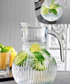 Diyarı Cam Tombul Çizgili Cam Sürahi 1,9 Litre ŞEFFAF