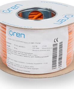 Kablo 50m CAT6 UTP Ethernet Ağ Kablosu LSZH 23 AWG (Turuncu)