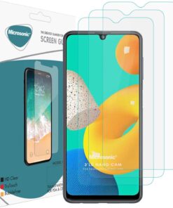 Samsung Galaxy M32 4G Screen Protector Nano Glass Cam Ekran Koruyucu (3'lü Paket) [Galaxy M32 4G ile Uyumlu Ekran Koruyucu - Şeffaf]