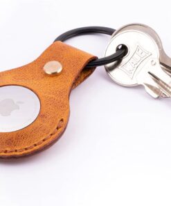 X design Apple Airtag Anahtarlık Kılıf, Airtag Kılıf, Gerçek Deri Airtag Kılıfı, Airtag Deri Anahtarlık, GPS takip cihazı, Kaliteli Airtag Kılıf, Orijinal Deri Airtag Kılıf (Camel)