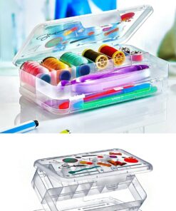 Şeffaf Plastik Bölmeli Çift Taraflı Hobi Dikiş Iğne Kutusu Düzenleyici Arduino Balıkçı Malzeme Saklama Organizer (1 Adet)