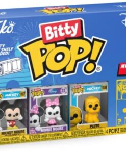 Bitty POP! Disney - Mickey Mouse, Minnie Mouse (pembe elbise), Pluto ve bir s rpriz mini fig r - 0,9 in (2,2 cm) koleksiyon par as istiflenebilir ekran raf dahil - Hediye fikri