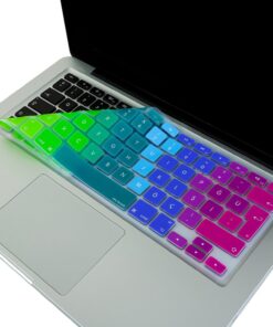 Macbook Klavye (Türkçe Q) Air Pro Koruyucu (Eski USB'li Model 2008-2017) A1466 A1502 Uyumlu Dazzle Pembe Yeşil