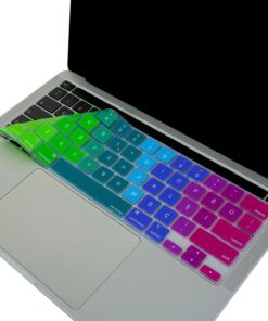 Macbook Pro Klavye Koruyucu 13inç M1-M2, (Us to TR) Dazzle A2338 A2289 A2251 A2141 ile Uyumlu Pembe Yeşil