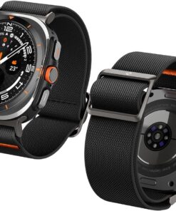 Lite Fit Samsung Galaxy Watch Ultra Band 47 mm Naylon Solo Loop Band (2024) için Tasarlanmıştır - Siyah