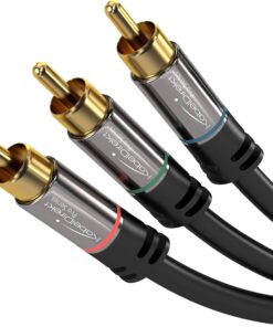 – 2m – bileşen kablosu, cinch, RGB/YUV (koaksiyel kablo, 3× RCA fişi – 3 × RCA fişi, Full HD görüntü aktarımı için bileşen kablosu, video/HDTV, siyah)