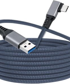 Oculus Quest ile Uyumlu Link Kablosu 6mt, 5gbps USB Hızlı Veri Aktarımı, Hızlı Şarj Usb-C, Quest 2 Uyumlu (USB to Type-C)