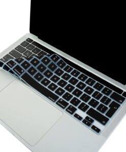 Macbook Pro Klavye Koruyucu 13inç M1-M2 (UK-EU İngilizce) Touchbarlı A2338 A2289 A2251 A2141 Uyumlu Siyah