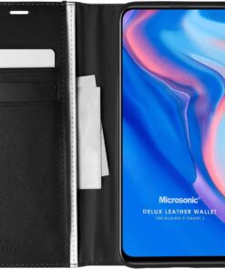Huawei P Smart Z için Kılıf Delux Leather Wallet Siyah [P Smart Z ile Uyumlu Kılıf - Siyah]