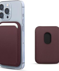 Kılıf Apple iPhone 15 Pro için Leather Wallet MagSafe Mor [iPhone 15 Pro ile Uyumlu Kılıf - Mor]