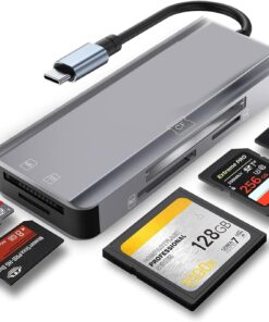 MT89 5in1 USB 3.1 Type-C OTG CF Kart Okuyucu Mac iPhone 15 16 ile Uyumlu Metal Kasa