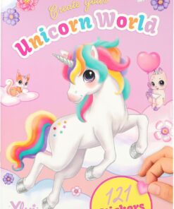 12703 Ylvi Create your Unicorn World – Çıkartma Defteri, 20 Renkli Arka Plan Sayfası, 6 Çıkartma Sayfası Dahil