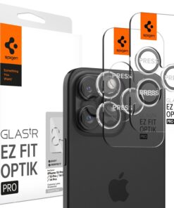 iPhone 16 Pro Max / 16 Pro / 15 Pro Max / 15 Pro / 14 Pro Max / 14 Pro Kamera Lens Camı Koruyucu Glas.tR EZ Fit Optik Pro (2 Adet) Crystal Clear - AGL06914