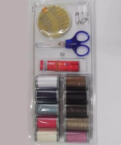 Temel Dikiş Seti, 10 Renkli İplik Makarası, Makas, İğne ve Mezura İçeren Mini Set