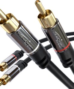 – 1,5m – cinch kablo, 2 cinch-2 cinch, stereo ses kablosu (koaksiyel, RCA fiş/fiş, analog veya dijital, derin bas hoparlör/amplifikatör/HiFi ve ev sineması/Blu-ray/alıcı için, siyah)