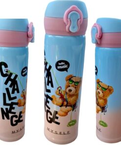 Ayıcık Tasarımlı 500 ml Paslanmaz Çelik Termos – Çocuk ve Gençlere Özel, Sıcak ve Soğuk İçecekler İçin, Taşınabilir ve Sızdırmaz, Renkli ve Eğlenceli Hediye Alternatifi (Challenge)