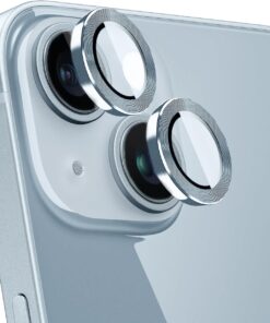 [2 Adet] iPhone 15/ iPhone 15 Plus için Kamera Lens Koruyucu, Alüminyum 9H Temperli Cam Lens Kamera Koruyucu Apple iPhone 15 Plus ve Apple iPhone 15 Kamera Koruyucu