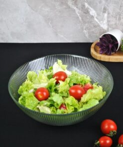 Cam Salata Tabağı Sunum Cips Tabak 22 Cm Servis Kasesi VRGS- 1 Adet